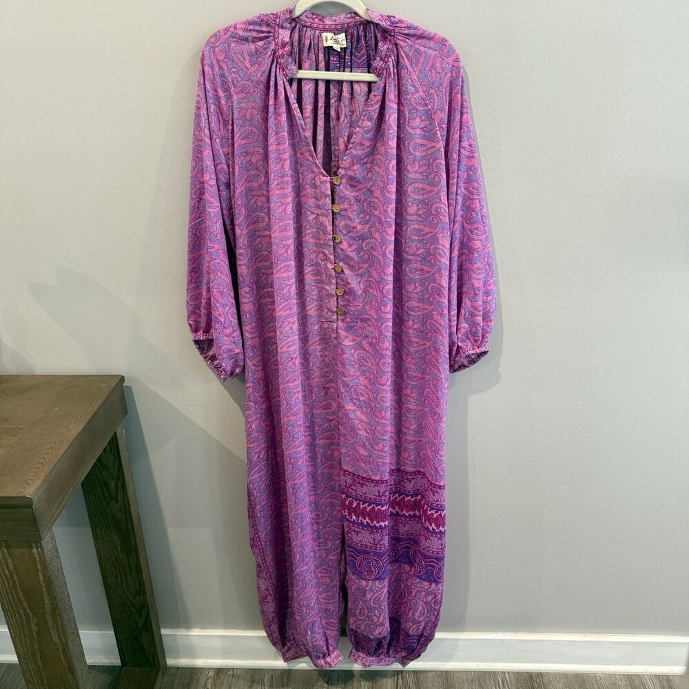 Kantha Bae Jumpsuit Romper Flowy Hippie Bohemian Gypsy One Piece Relaxed Paisley